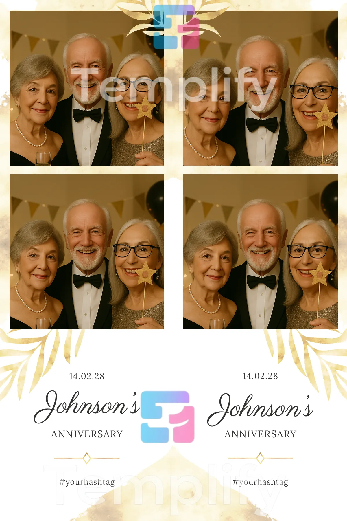 Minimal wow wedding photo booth template