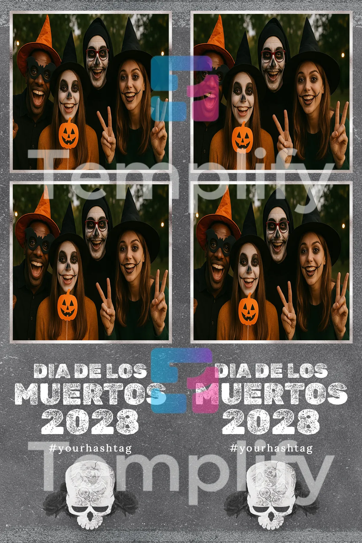 Day of the dead photo booth template
