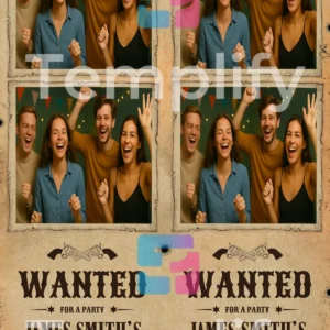 Wanted birthday party photo booth template