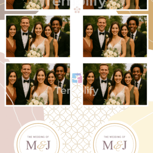 Abstract pink gold photo booth template