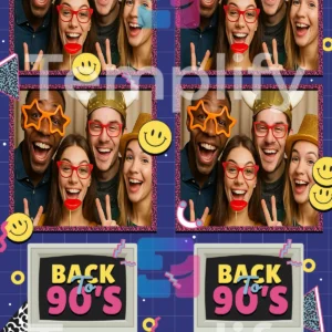 90s party photo booth template