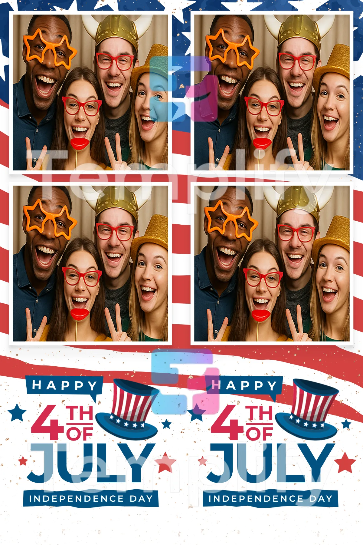 4th july photo booth template