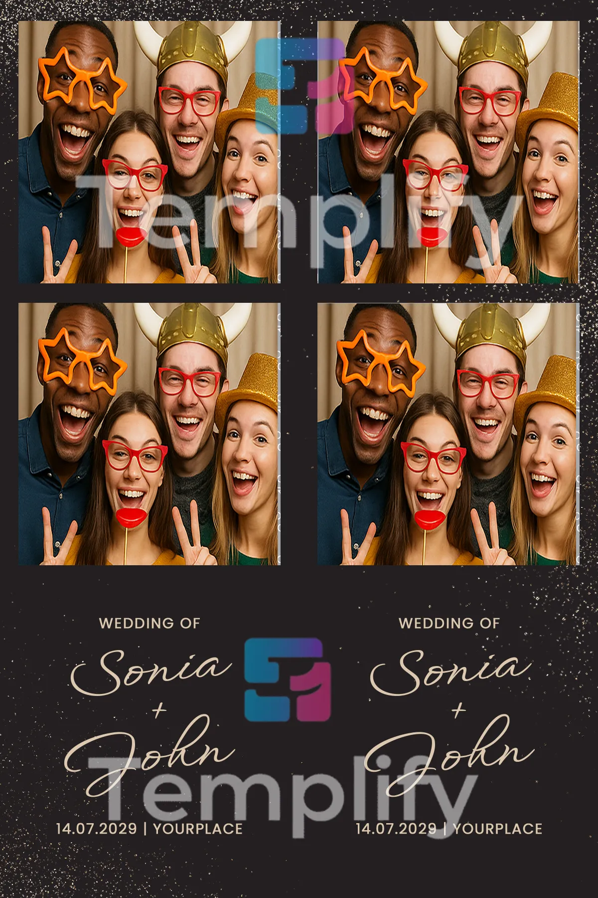 Minimalist wedding photo booth template