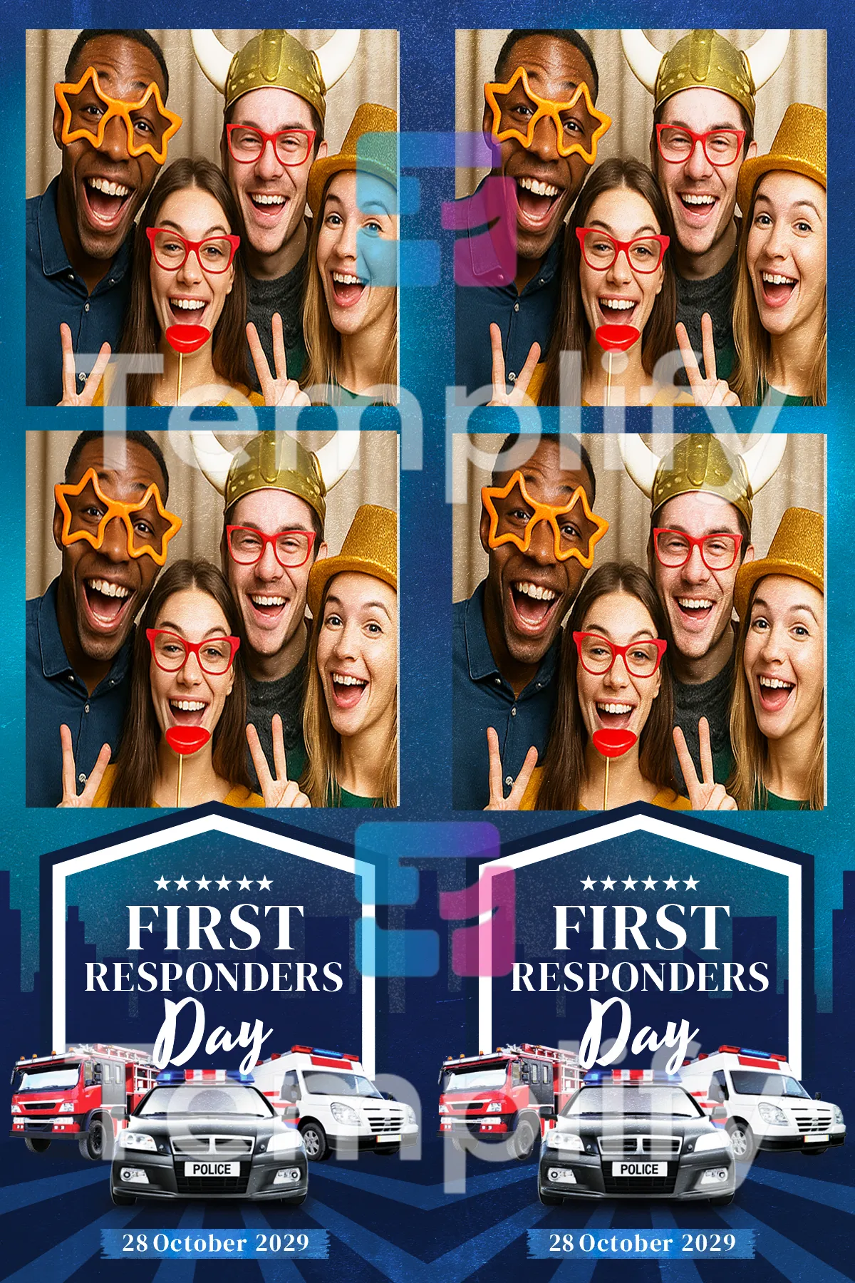 First responders day photo booth template