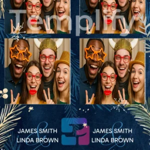 Winter wedding photo booth template
