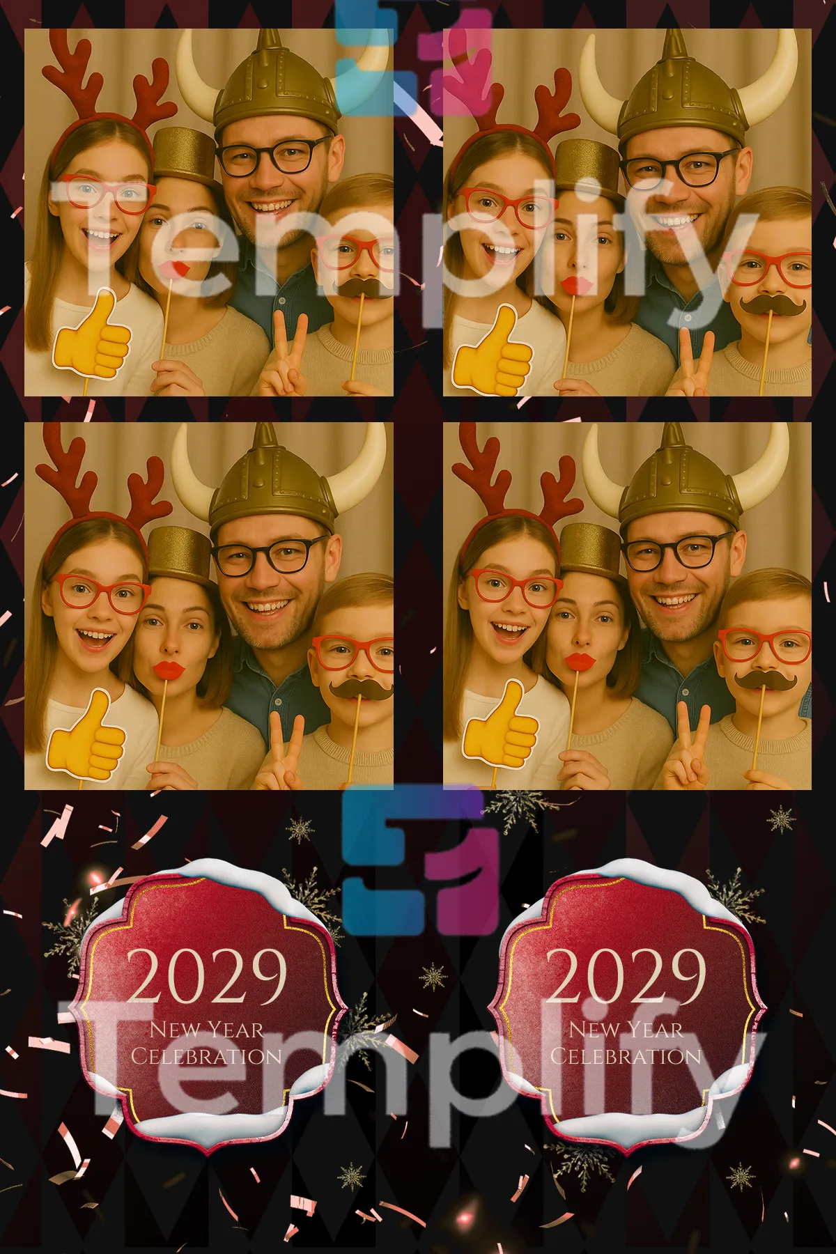 New year photo booth template